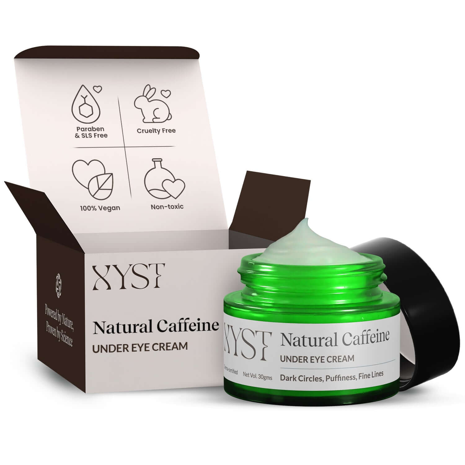 Natural Caffeine Under Eye Cream For Dark Circles & Puffiness